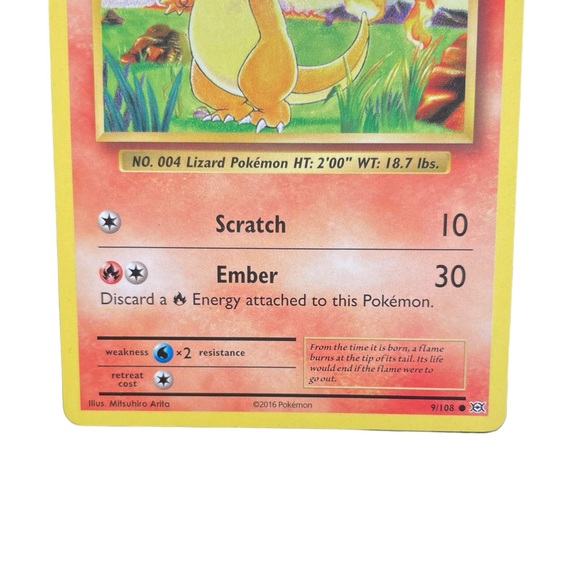 charmander 9/108 xy evolutions rare vintage style pokemon card - Picture 3 of 4